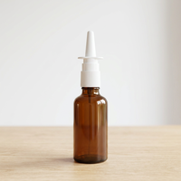 Flacons pulvérisateurs nasaux en verre ambré/gris/givré de 30 ml, 50 ml, 100 ml, vaporisateurs de voyage vides et rechargeables, nettoyant nasal