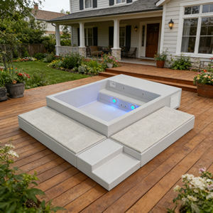 Kit de decoración para piscina de patio trasero, sofá para adultos, piscina de fibra de vidrio para agua fría y caliente, spa exterior. - Product Image 4