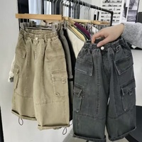 Pantalon cargo vintage 100 % coton pour enfants, personnalisable avec logo, faible MOQ, vente en gros, style boutique, vêtements pour tout-petits garçons et filles