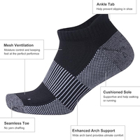 Chaussettes de sport tricotées à la cheville avec logo personnalisé, vente en gros, unisexe, pour la gym, durables, marque ODM, printemps, polyester, épaisses