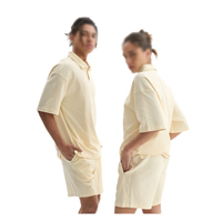 Ensemble polo et short gaufré 2 pièces respirant décontracté d'été de luxe surdimensionné pour homme de haute qualité