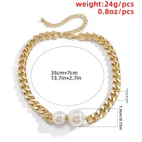 Collier ras du cou tendance pour femme avec grosse chaîne et perles, breloques quotidiennes, accessoires de mode 2025