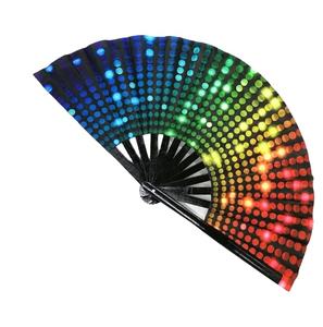 Abanico Plegable con Estampado de Arcoíris, Abanico de Mano para Festivales, Abanico Plegable Grande de 33 cm, Abanico de Mano para Niñas, Regalo - Product Image 3