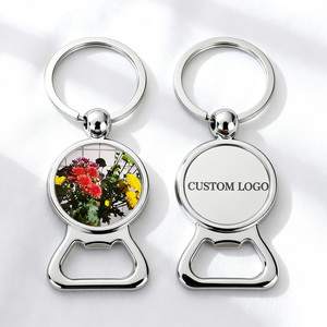 定制锌合金啤酒开瓶器钥匙扣金属激光标志结婚礼品促销空白个性化小迷你钥匙扣 - Product Image 2