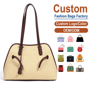 Sac à bandoulière en cuir PU et paille tressée grande capacité personnalisé en gros – Fournisseur direct OEM ODM - Product Image 1