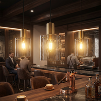Luminaire suspendu en verre créatif nordique, lustre moderne, hauteur réglable, lampe suspendue LED à intensité variable pour bar, café, restaurant
