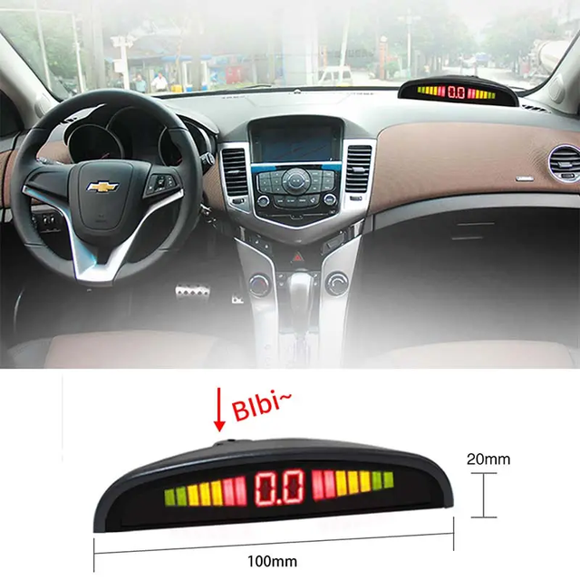 8pcs Auto Waterproof DC 12V Car Parking Reverse Sensor Buzzer LED Display Set Full Vehicle Assistant Rear Radar Parking Sensor