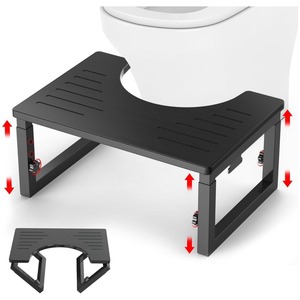 Adjustable Wooden <b>Foot</b> <b>Stool</b> For <b>Toilet</b> Bathroom Solid Wood Natural Color With Height Adjustment Home Use - Product Image 2