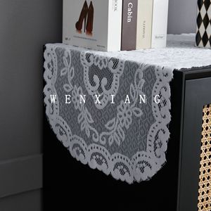 Lace <b>Table</b> <b>Runner</b> White Vintage Hollow Out Design For Home <b>Dining</b> <b>Table</b> Decor Polyester Fiber Washable - Product Image 4