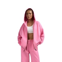 Ensemble de survêtement hip-hop 2 pièces pour femme KY, veste à capuche zippée oversize, pantalon de survêtement à jambes larges, motif patchwork, boutons, tenue de tous les jours