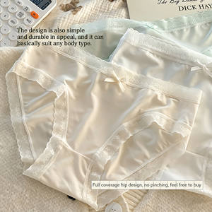 Nuevo Estilo Bragas de Algodón Antibacterianas de Seda Helada Delgada Tejida para Verano, Transpirables, de Tiro Medio, para Estudiantes y Uso Diario - Product Image 3