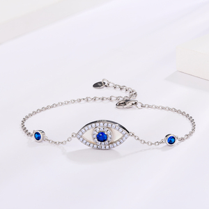 KRKC-pulsera de plata de ley 925 con Ojo Azul malvado, pulsera de zafiro, CZ, diamante, madre de perla, <span class=keywords><strong>mal</strong></span> de ojo de Diablo, para mujer - Product Image 3