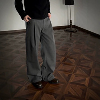 Pantalon décontracté à jambe droite, coupe ample, style preppy, à rayures texturées, en tissu mélangé, pour le printemps/été
