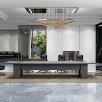 Table de réunion modulaire pour 6 à 20 personnes, bureau de conférence avec gestion des câbles pour espace de coworking