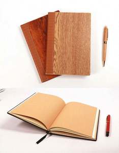 2025 personalizado promocional de madera de roble A5 Eco diario diarios cuaderno de cuero juego de regalo de negocios con bolígrafo - Product Image 4