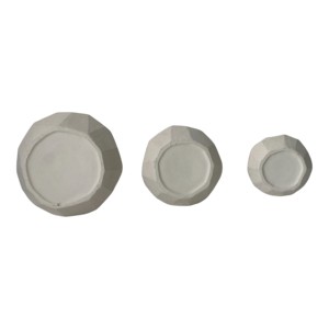 Set di 3 fioriere moderne geometriche angolari grigie per interni ed esterni, vasi per fiori per decorazioni per la casa e il soggiorno - Product Image 5