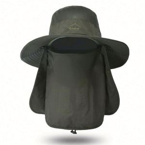 Chapeau de pêcheur anti-UV, imperméable, pliable, à séchage rapide, avec cordon, pour l'extérieur - Product Image 1