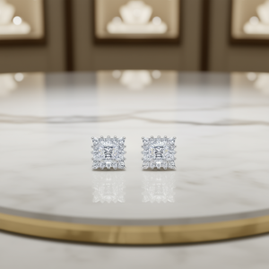 Pendientes de Diamantes Chopard en Oro Blanco, Corte Princesa, Color D, Naturales, Certificados para Boda, Joyería Clásica para Mujer con Diamantes Laterales - Product Image 2