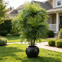 Palmier Areca Artificiel Haut de Gamme, Plante Artificielle Française de Style Mid-Century, Ornement Végétal d'Intérieur pour Salon, Décoration Maison, Prise en Charge OEM