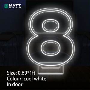 MATT Drop shipping NO MOQ numbers 6 7 <span class=keywords><strong>8</strong></span> 9 0 1 free standing 1ft altezza insegna al neon spedizione gratuita per la decorazione domestica di compleanno - Product Image 3
