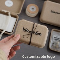 Boîte cadeau en pulpe biodégradable, savon parfumé fait main, boîte d'emballage en papier écologique pour bijoux, bougies, souvenirs