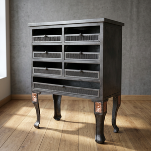 Elegante Organizador de Escritorio Metálico Industrial con 2 Cajones, Caja de Almacenamiento Duradera y Ecológica para Muebles de Hogar y Apartamento - Product Image 2