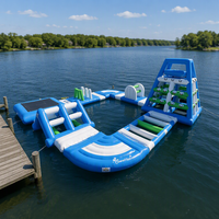 Parcours d'obstacles flottant gonflable, parc aquatique flottant pour lac ou mer