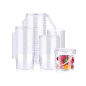 Emballage personnalisé, gobelets en plastique PP jetables transparents de 700 ml pour le thé aux fruits - Product Image 2
