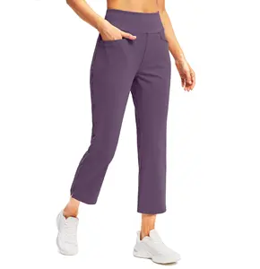 מכנסי גולף נשים עם 5 כיסים גבוהה מותחים מתיחה נסיעות ספורט עבודה ספורט מכנסיים לנשים