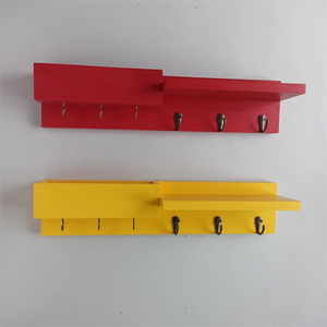 Toptan çok fonksiyonlu ahşap duvara monte organizatör Entryway Coat & banyo ve mutfak için kanca ile anahtar araçları raf raf - Product Image 4