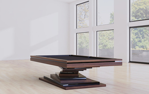 Table de <span class=keywords><strong>billard</strong></span> de 9 pieds en bois massif de haute qualité et bon marché, avec des poches en cuir véritable, personnalisable - Style <span class=keywords><strong>américain</strong></span> d'intérieur - Product Image 5