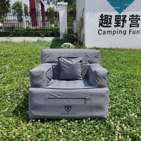 Canapé gonflable d'extérieur confortable et portable avec poches de rangement pour le camping, les voyages, le jardin et les pique-niques