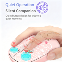 Souris sans fil mini mignonne de dessin animé 2.4G silencieuse portable ergonomique rechargeable pour ordinateur portable PC