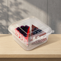 Boîte en plastique transparente à charnière pour gâteau à salade à clapet pour emporter