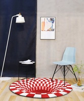 Illusion d'optique géométrique 3D, tapis antidérapant, fibre douce, tapis pour salon, vente en gros