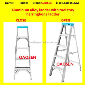 Escalera Industrial <span class=keywords><strong>de</strong></span> Fibra <span class=keywords><strong>de</strong></span> Vidrio Roja Tipo A <span class=keywords><strong>de</strong></span> Alta Calidad, Carga Máxima <span class=keywords><strong>de</strong></span> 150 kg, Aislada, para Exteriores, con Almacenamiento <span class=keywords><strong>de</strong></span> Herramientas, Bloqueo Manual, 1 Año <span class=keywords><strong>de</strong></span> Garantía, 75 - Product Image 4