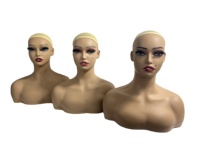 Grande Tête de Mannequin Femme Réaliste pour Présentation de Perruques Cheveux Humains Bouclés, Support de Perruque et Bandeau