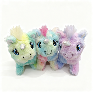 इलेक्ट्रिक यूनिलुश खिलौना-गा और चलने वाली छोटी रोशनी के साथ 20x10x22 सेमी प्लास्टिक और कपास सामग्री - Product Image 1