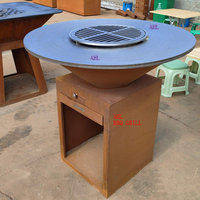 Brasero en acier corten, barbecue au charbon de bois, barbecue, barbecue extérieur en métal, barbecue européen