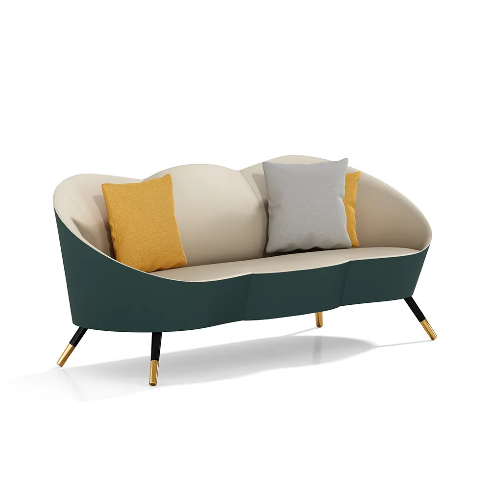 Sofá de cuero de diseño innovador en forma de nube adecuado para sofá de recepción de ocio y cómodo conjunto de sofás