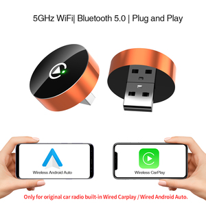 GRANDNAVI Nuevo Dongle Inalámbrico 2 en 1 para Carplay y Android Auto, para <span class=keywords><strong>Golf</strong></span>, Skoda, Volkswagen - Product Image 1