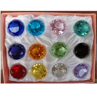 30mm(1.2 ")12 colori set di Cristallo Ornamenti di Diamante piccoli oggetti di scena grande ufficio contatore decorazioni regalo vetrina souvenir