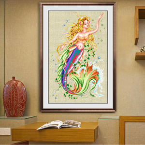 Broder bricolage <span class=keywords><strong>DMC</strong></span> ensembles <span class=keywords><strong>de</strong></span> <span class=keywords><strong>point</strong></span> <span class=keywords><strong>de</strong></span> <span class=keywords><strong>croix</strong></span> pour Kits <span class=keywords><strong>de</strong></span> broderie coloré sirène usine vente directe Portrait - Product Image 1