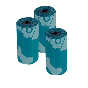 OEM Custom Biodegradable Dog Waste <b>Bags</b>, Turquoise Color, Bone & Paw Print Pattern, Portable Bulk Wholesale > - Product Image 2