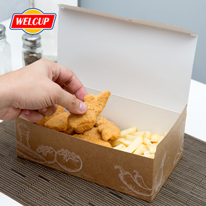 Tùy chỉnh thân thiện với môi dùng một lần kraft giấy trắng các tông bao bì thực phẩm thùng carton cho xúc xích bánh mì chiên đường - Product Image 1