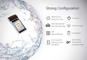 Imprimante de reçus Pos <span class=keywords><strong>Terminal</strong></span> Pos tout-en-un Android 5 ''avec imprimante thermique 58mm pour les systèmes Pos de vente au détail des petites entreprises - Product Image 5