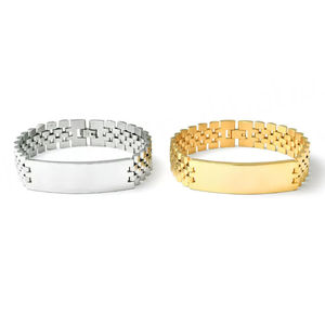 Fashion 12MM Three Beads Wide Labor <b>Stainless</b> <b>Steel</b> Silver Plated Punk Style Buddhism Party Crown Graphic Unisex Bracelet - Product Image 6