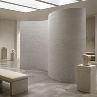 Revêtement mural flexible en pierre souple, texture travertin naturel, style MCM, léger, pour murs courbes, intérieur et extérieur