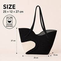 Tissu écologique de haute qualité, motifs personnalisés luxueux, sac à main noir de grande taille pour femmes