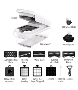 Chuyên Nghiệp Nhỏ Gọn Kim Loại Trái Cây Và Rau Công Cụ 15 1 Đa Chức Năng Của Nhãn Hiệu Veggie Slicer Loại Mới Nhất Với Thùng Nhựa - Product Image 6